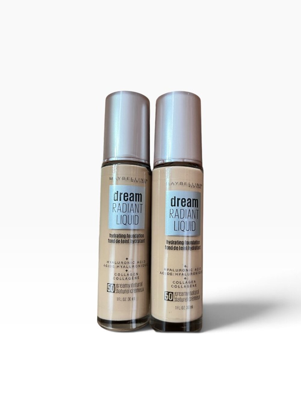 2X Maybelline Dream Radiant Liquid Hydrating Foundation #50 Creamy Natural, New